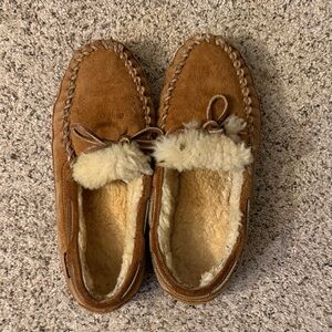 LL Bean Moccasin Slippers. Very worn but still comfortable. Not worn outside